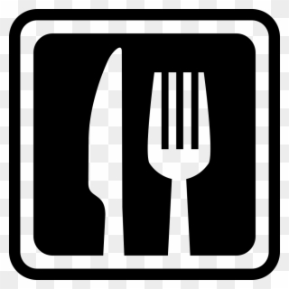 Knife And Fork In A Square For Interface Symbol For - Restaurant Logo Png Clipart