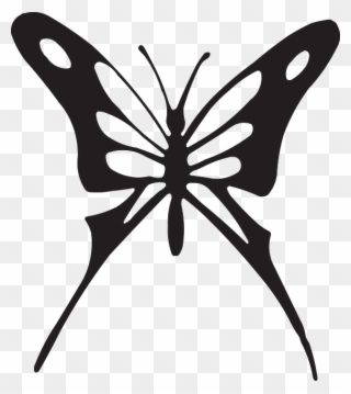 Black And White Butterfly - Imagenes De Mariposa Negra Vector Clipart