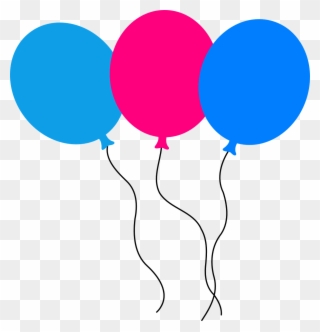 Balloons Decoration Blue Pink Png Image - Pink And Turquoise Balloons Clip Art Transparent Png