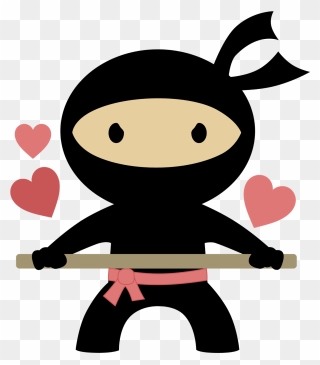 Ninja In Love Clipart - Girl Ninja Clip Art - Png Download