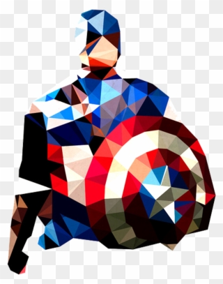 “you Spin Me Right Round Baby” - Captain America Low Poly Clipart