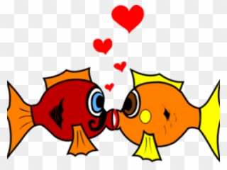 Fish Clipart Wedding - Kissing Fish - Png Download