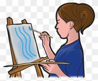 Easel Clipart Person Painting - Painting - Png Download