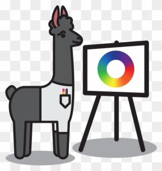 An Illustrated Cartoon Llama Stands In Front Of An - Color Clipart