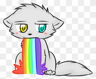 Cat Throwing Up Rainbows Clipart