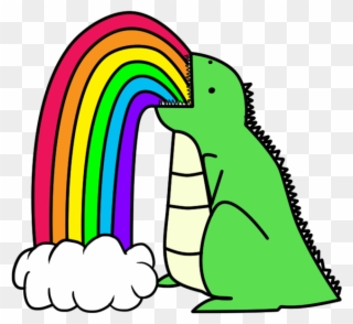 It's Even A Dino Puking A Rainbow Big Win I'm Working - Puking Rainbows Clipart