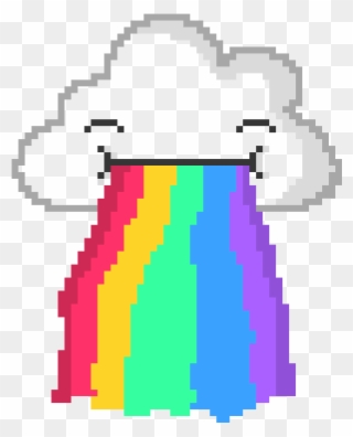 Rainbow Cloud Pixel Art Clipart