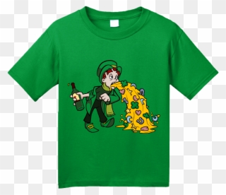 Youth Green Un Lucky Leprechaun Puking T Shirt - T-shirt Clipart