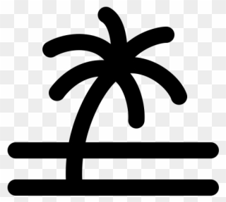 Palm Tree Rubber Stamp - Thumbnail Clipart