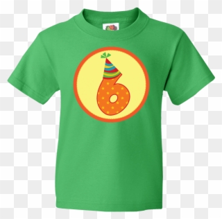 6th Birthday Kids T-shirt Has Polka Dot Number 6 With - Texas Baseball Youth T-shirt Clipart