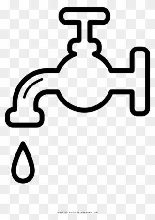 Faucet Coloring Page - Water Clipart