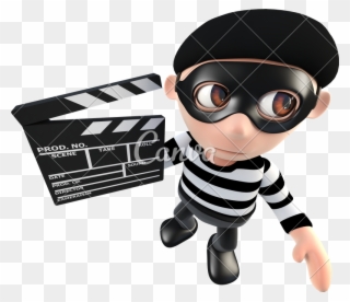 Clip Art Funny Thief - 3d Funny Cartoon Burglar Thief Holding - Png Download