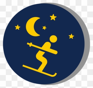 Night Skiing - Arc - Circle Clipart