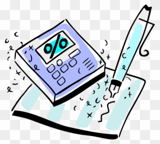Vector Illustration Of Calculator Portable Electronic Clipart
