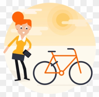 Sharing Bicycle Cartoon Clipart