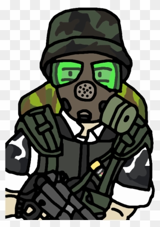 Gas Mask Clipart Template Ww2 - Cartoon Gas Mask Soldier - Png Download