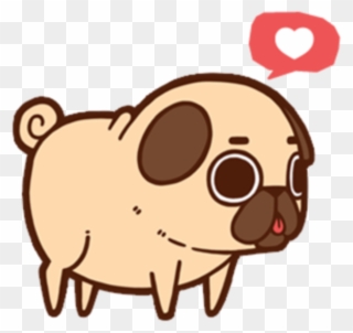 Pug Kawaii Dog Cute Aesthetic Chibi Love Heart Freetoed - Fondos Goals De Novios Clipart