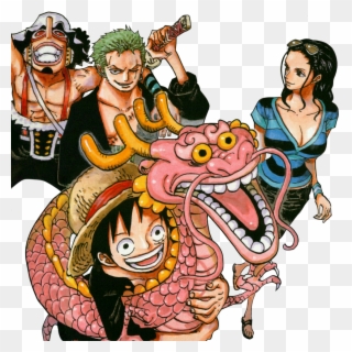 Luffy, Momo, Usopp, Zoro & Robin From Chapter 693 Color Clipart