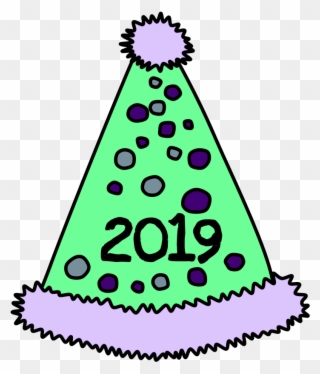 Party Hat, Pom-pom, Tinsel, Dots, 2019, Purple, Green, Clipart