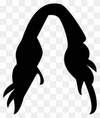 Female Long Dark Hair Wig Comments Clipart