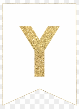 Y Gold Alphabet Banner Letter Clipart