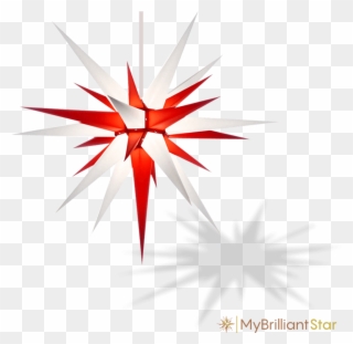 Original Herrnhut Paper Star, White / Red, ~ 80 Cm Clipart