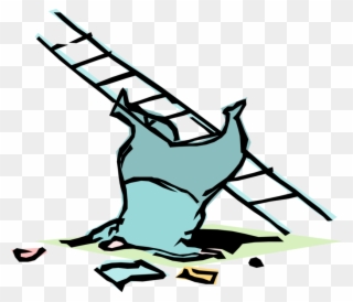 Vector Illustration Of Businessman Jumps Off Ladder Clipart