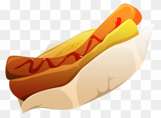 Hot Dog, Fast Food, Food, Sausage, Bun, Mustard, Snack Clipart