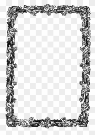 The Third Digital Frame Clip Art Has A Classic, Botanical - Png Download