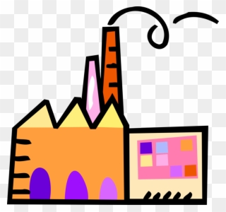 Vector Illustration Of Manufacturing Factory Plant Clipart
