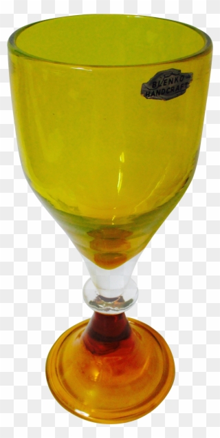 Orange Blenko Goblet Chalice Case Very Rare Piece With Clipart