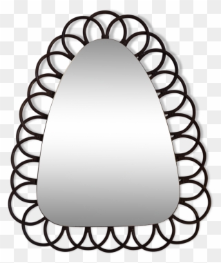 Mirror Shape Mirror Rattan 48x59cm Clipart