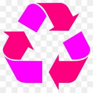 Two Tone Pink Recycle Symbol Clip Art - Pink Recycle Symbol - Png Download