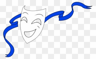Drama Mask 1 By Pocketdemon On Clipart Library - Drawing - Png Download