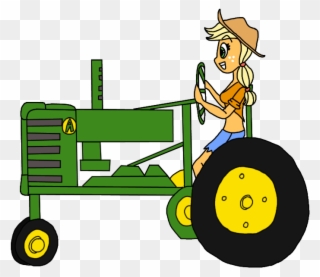 Cartoon John Deere Tractor Free Download Clip Art Free - Girl Driving Tractor Cartoon - Png Download