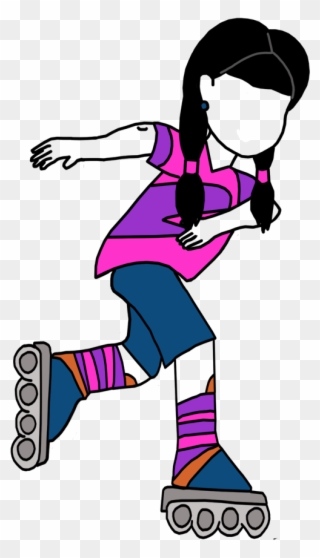 Black Girl Roller Skating - Roller Blade Clipart Png Transparent Png