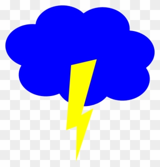 Blue Cloud Lightning Clipart - Png Download
