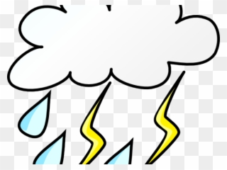 Lightning Clipart Cartoon - Stormy Weather Clip Art - Png Download