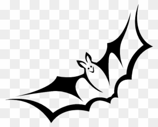 Bat, Outline, Silhouette, Bird, Animal, Mammal - Black And White Bat Clipart