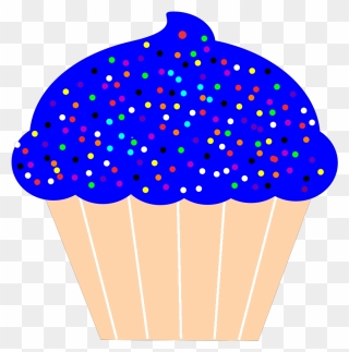 Clip Art Cupcake Blue - Png Download