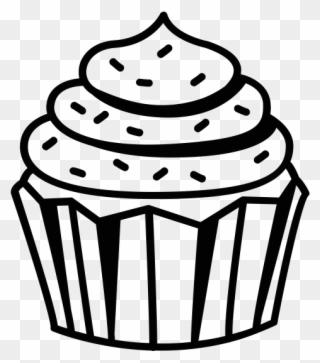 Cupcake Clipart Black And White Black And White Cupcake - Cup Cake Black And White Png Transparent Png