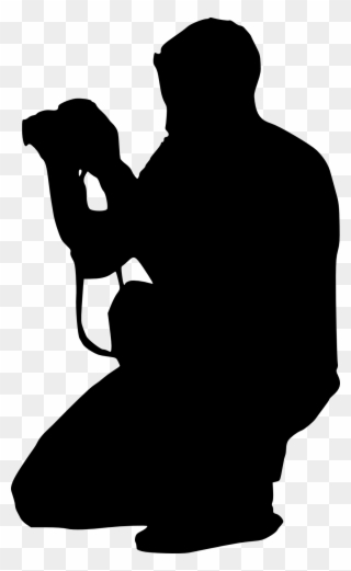 Camera Silhouette At Getdrawings Com Free For - Black And White Photographer Clipart - Png Download
