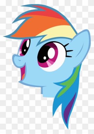 My Little Pony Clipart Head - My Little Pony Rainbow Dash Head - Png Download