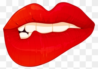 Biting Lips Png Clip Art - Lip Biting Transparent Background