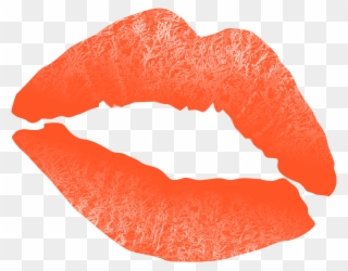 Lips Clipart Kiss Mark - Orange Lip Print - Png Download