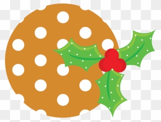 Christmas Cookie And Holly Clip Art - Illustration - Png Download