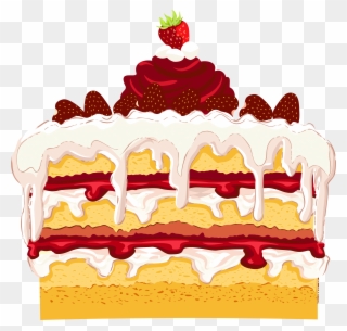 Holiday Dessert Cliparts - Clipart Fruit Birthday Cake - Png Download