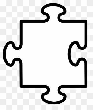 Puzzle Piece Outline - Jigsaw Piece Clip Art - Png Download