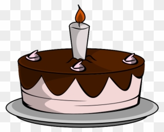 Chocolate Cake Clipart Candle - Cack With Single Candle - Png Download