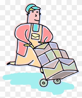 Vector Illustration Of Overnight Courier Delivers Shipping Clipart